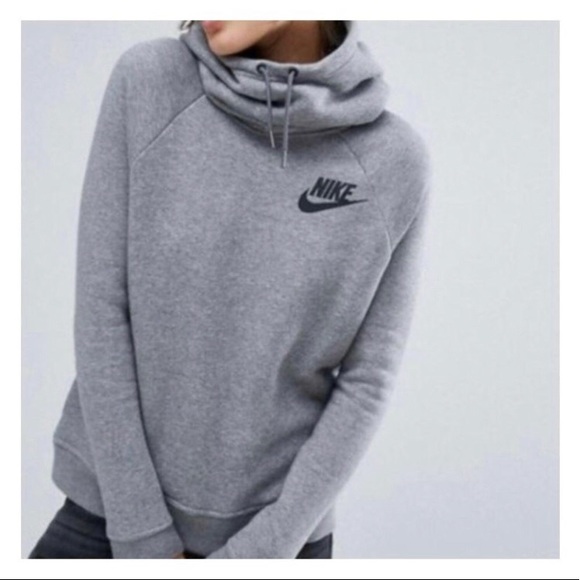 Nike Tops - NIKE Cowl Neck Gray Pullover Hoodie, Size M